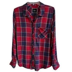 Rails Plaid Flannel Shirt Button Down Red Blue White Sz Small